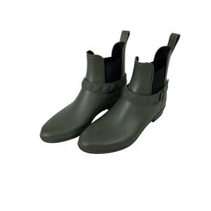 Natural Soul Tyler Rubber Ankle Rain Boots Women’s Size 8M, Matte Green